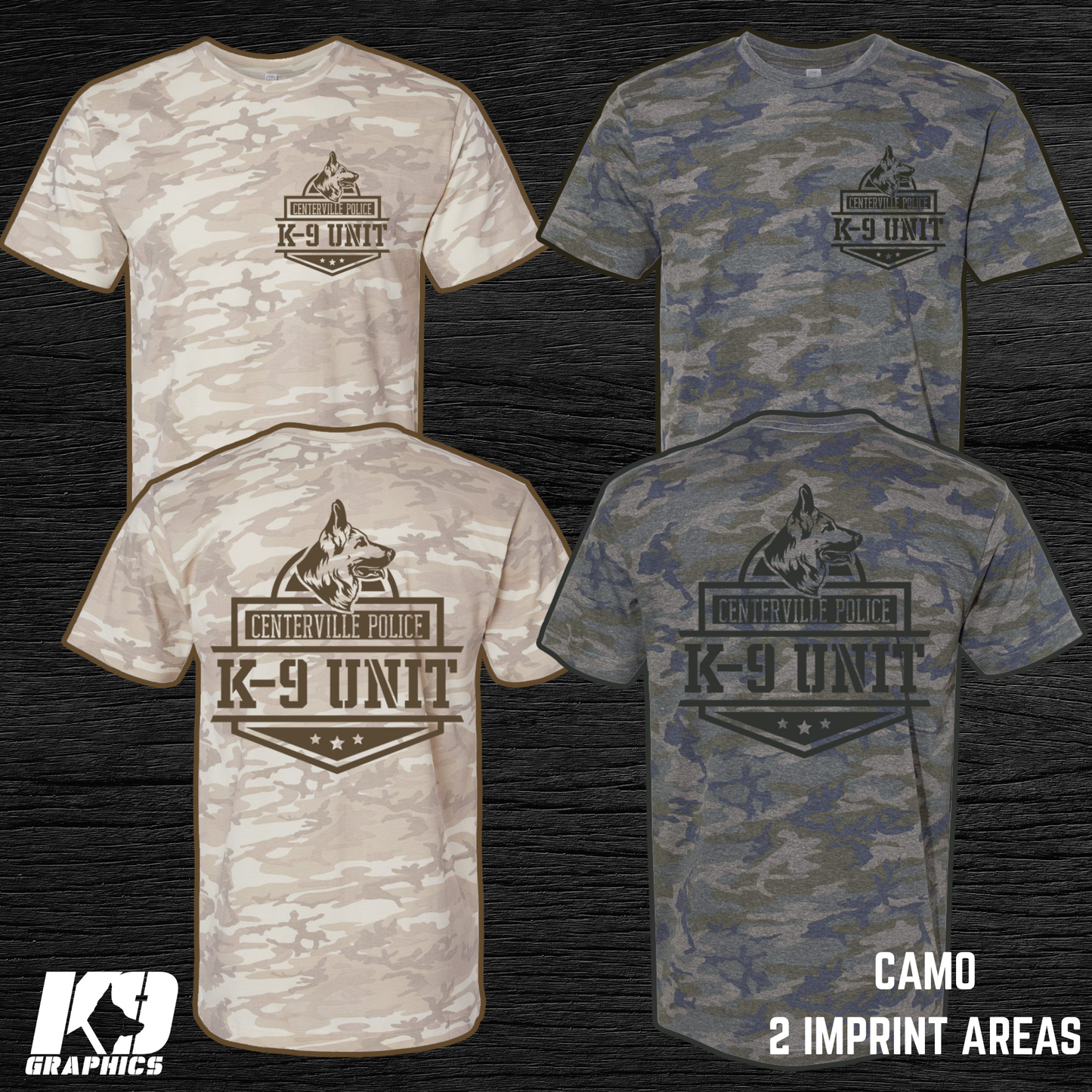 CAMO Custom T-Shirts – 2 Sided Print (Artwork Included) - Minimum 25