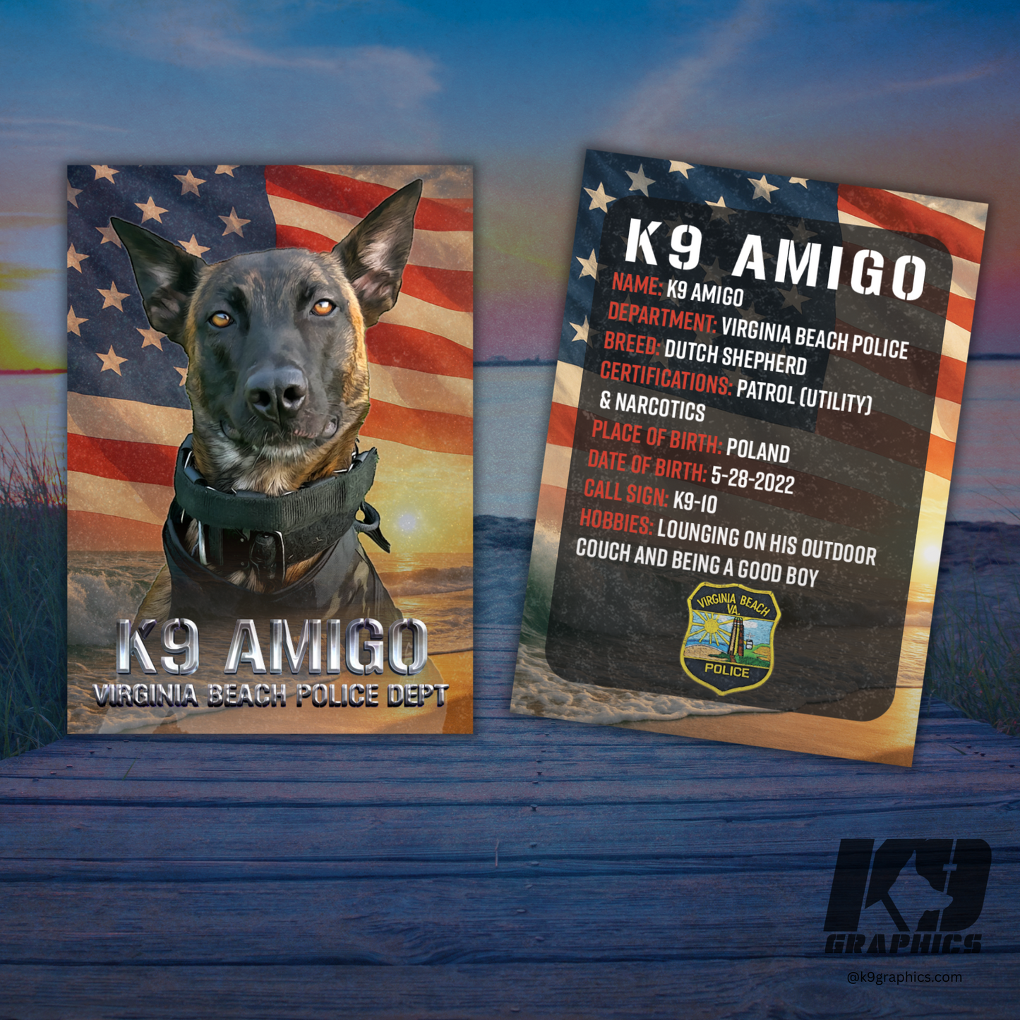 K9 Trading Cards (Hero Cards) – Custom Double-Sided Design for Law Enforcement, First Responders, Military