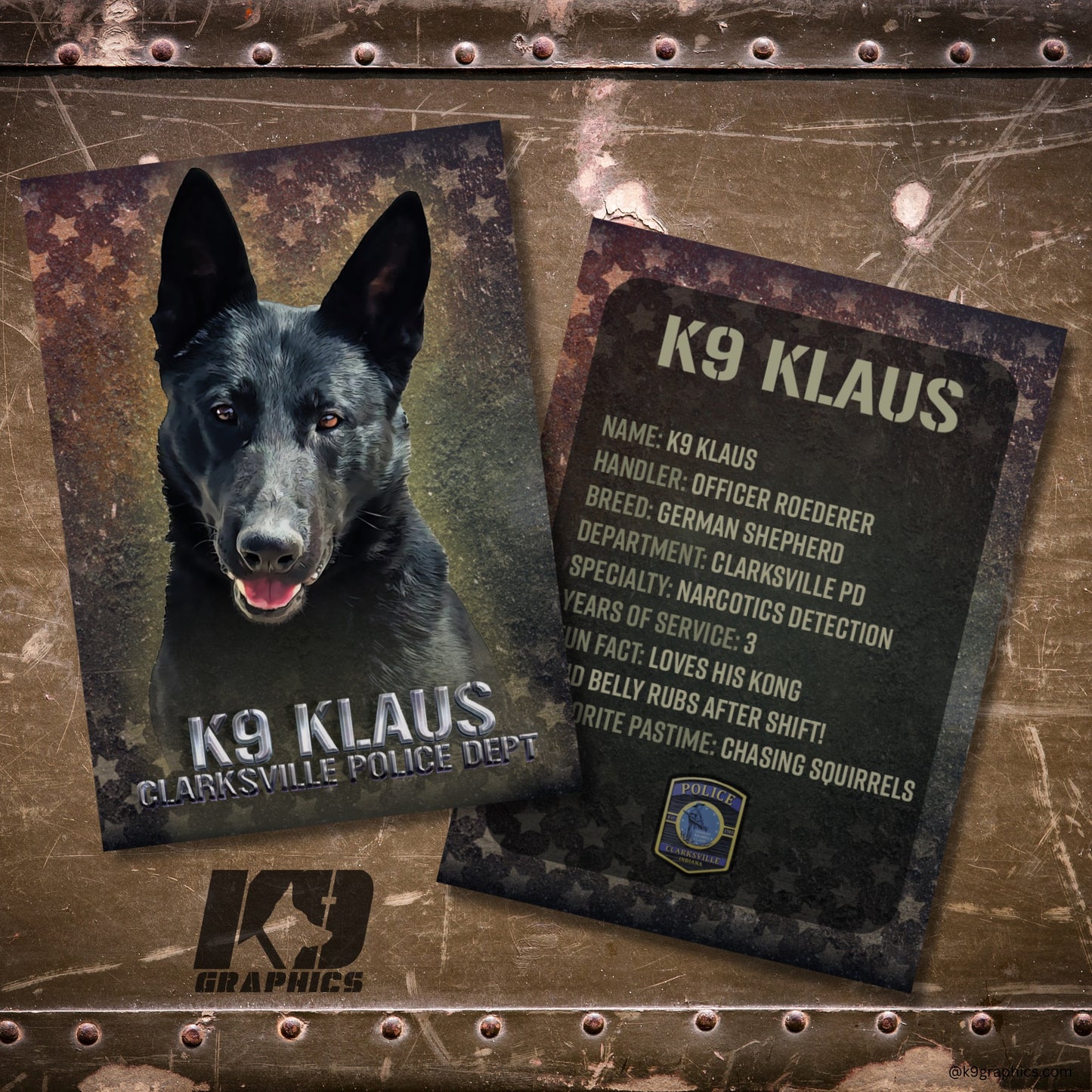 K9 Trading Cards (Hero Cards) – Custom Double-Sided Design for Law Enforcement, First Responders, Military