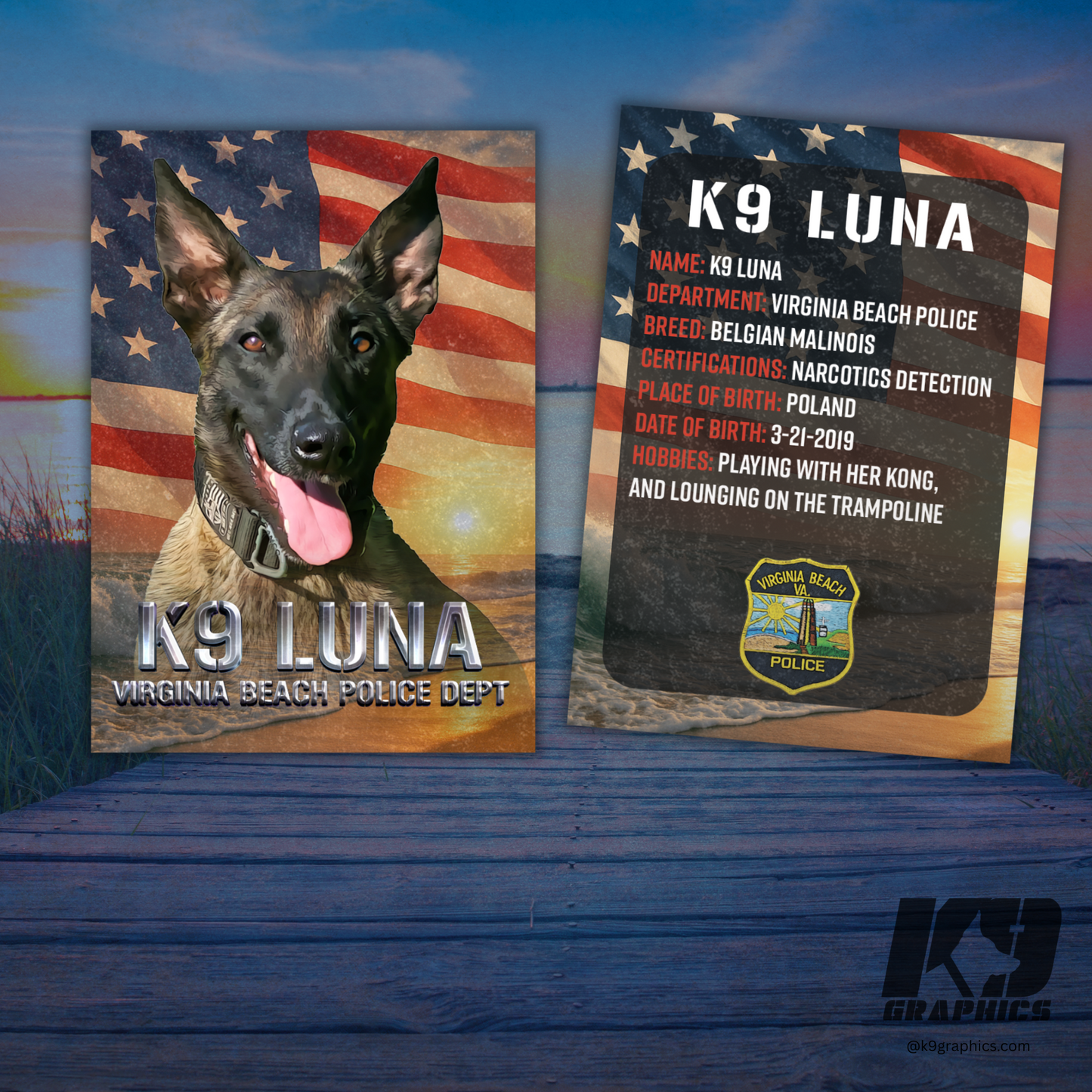 K9 Trading Cards (Hero Cards) – Custom Double-Sided Design for Law Enforcement, First Responders, Military