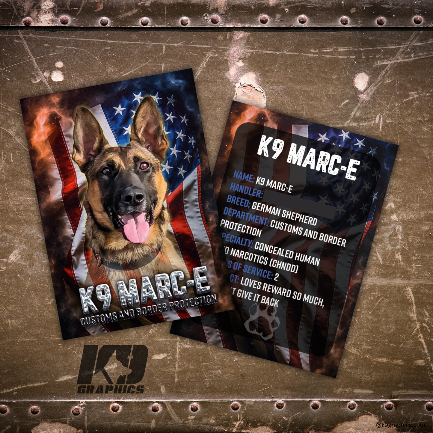 K9 Trading Cards (Hero Cards) – Custom Double-Sided Design for Law Enforcement, First Responders, Military