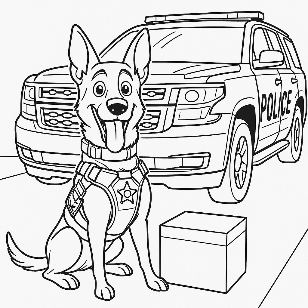 Custom K9 Coloring Books - Full Book for Law Enforcement, Fundraising, Community Outreach