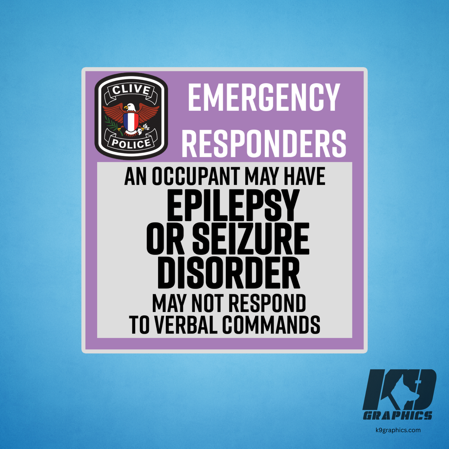 Epilepsy or Seizure Disorder Emergency Awareness Stickers - Customized For Your Organization