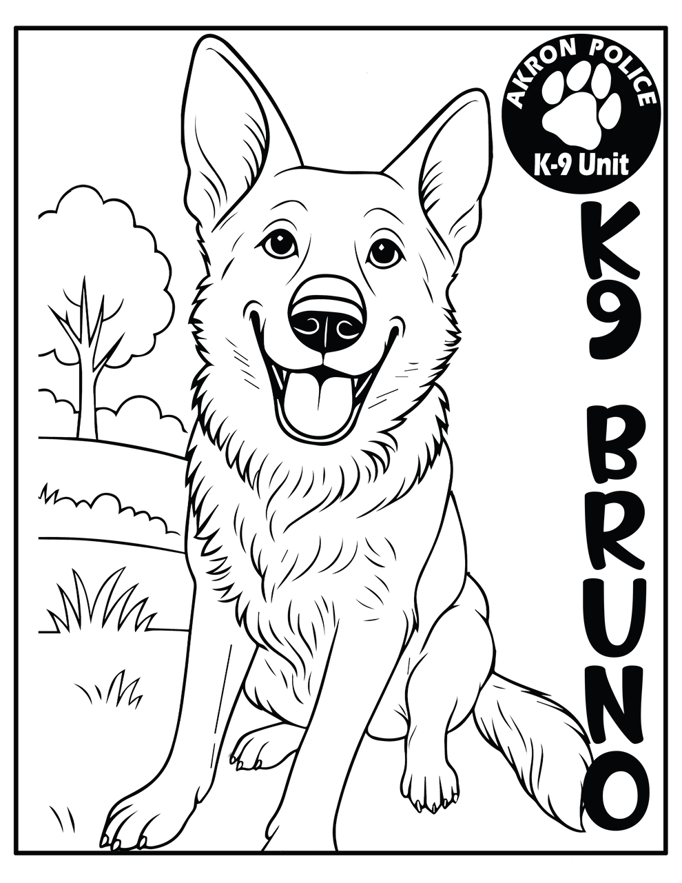 Custom K9 Coloring Sheets – Perfect for Community Events & Outreach ...