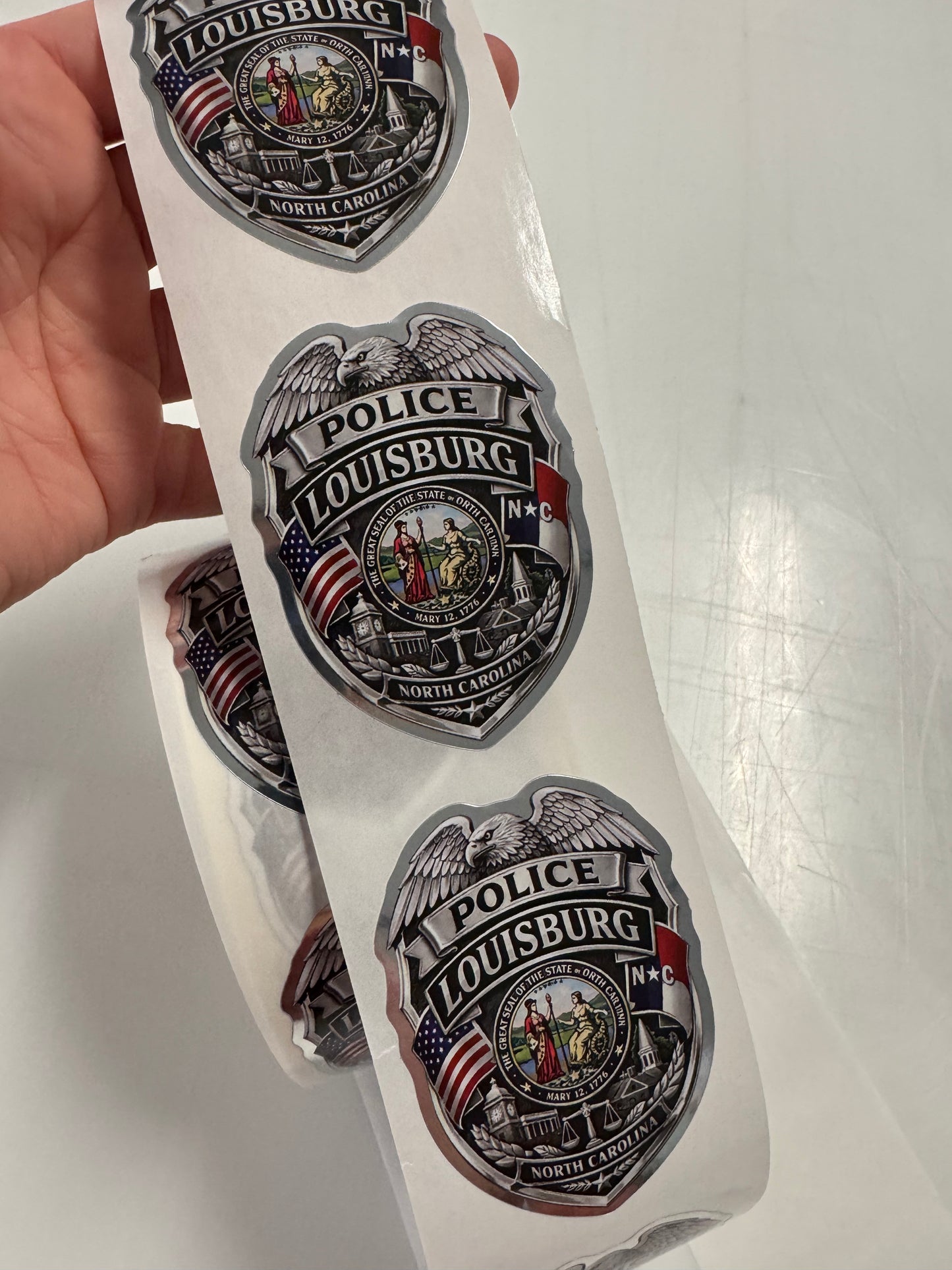 Custom Foil Police Badge Stickers on a Roll - For Badge Art, K9 Designs, Custom Designs
