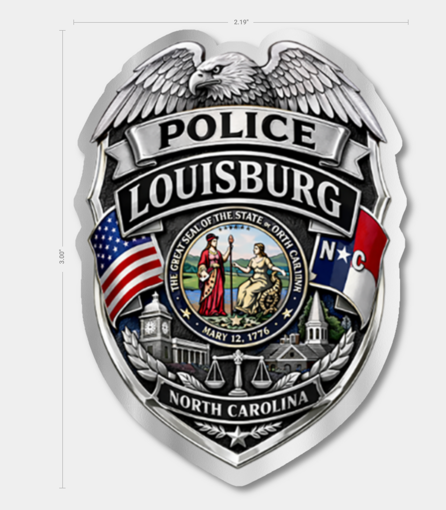 Custom Foil Police Badge Stickers on a Roll - For Badge Art, K9 Designs, Custom Designs