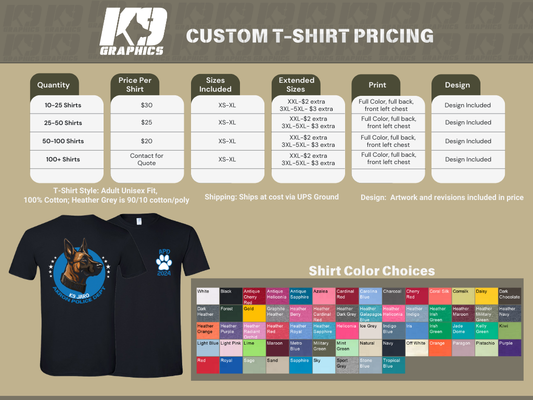 Custom K9 Unit T-Shirts – High-Quality Art Designs, Made for You!