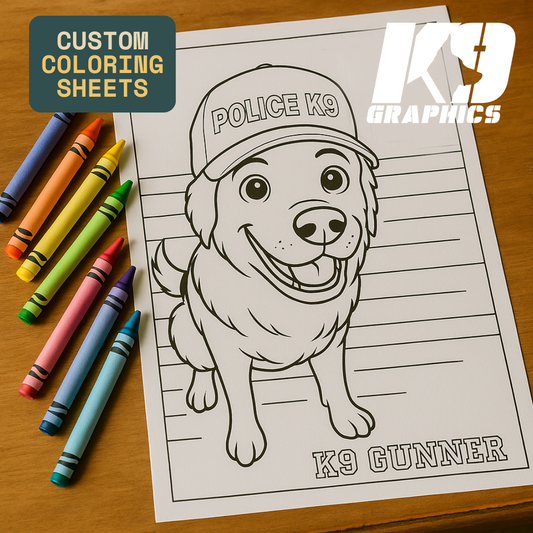 Custom K9 Coloring Sheets – Perfect for Community Events & Outreach